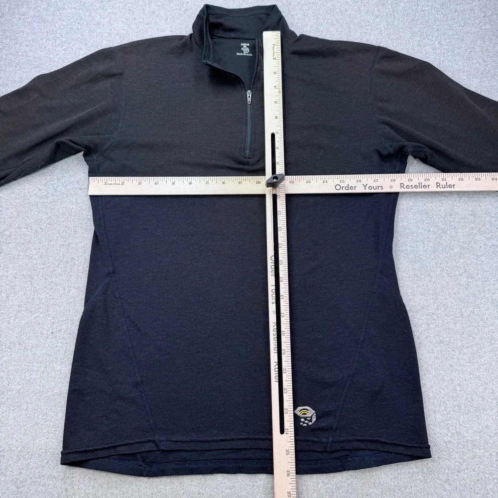 Vintage‎ Mountain Hardwear 1/4 Zip Base Layer Pullover Mens M Black Made in USA